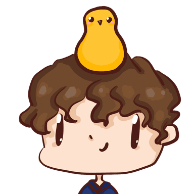 Dabe character with a chicken on his head